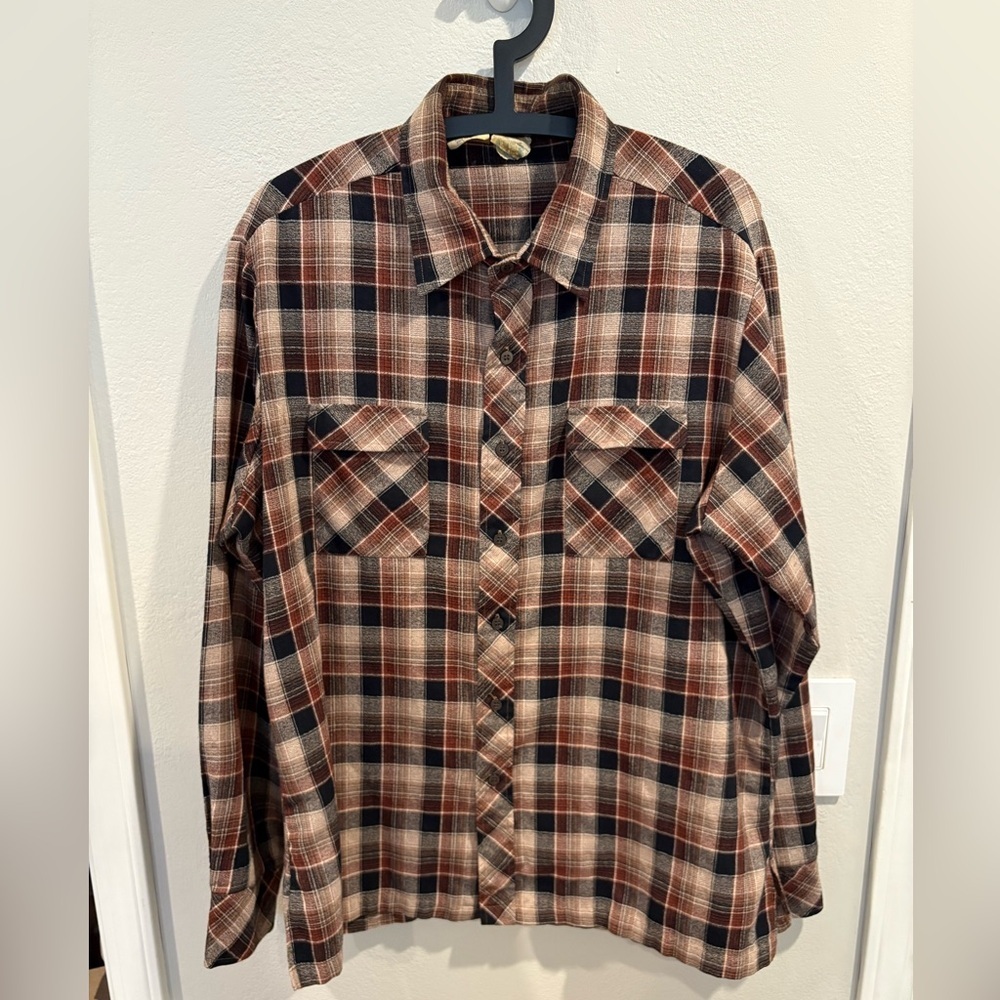 Vintage 1980’s Kennington California Western Flannel Button Down Shirt Men Sz XL